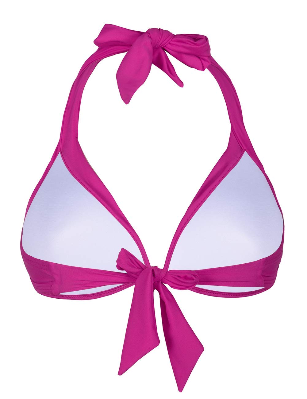 Hilor Women's Goddess Halter Bikini Top - Ruched Triangle Swimwear for Women, Adjustable Ties, Sexy Bathing Suit for Beach, Pool & Summer Vacation