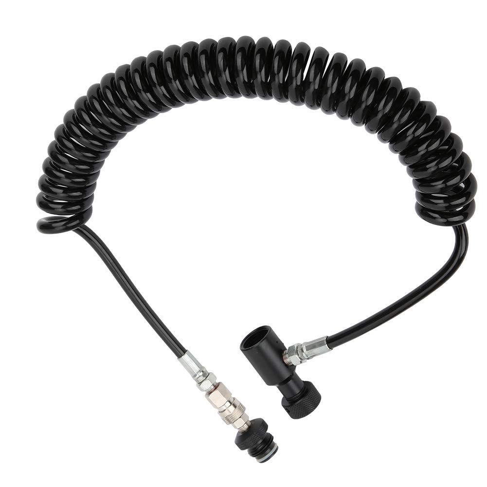 Premium Coiled Air Hose with Aluminum Fittings - Compact & Durable Compressor Hose for Scuba Diving, Paint Spraying & Pneumatic Tools | Lightweight Coil Design for Easy Storage & Portability