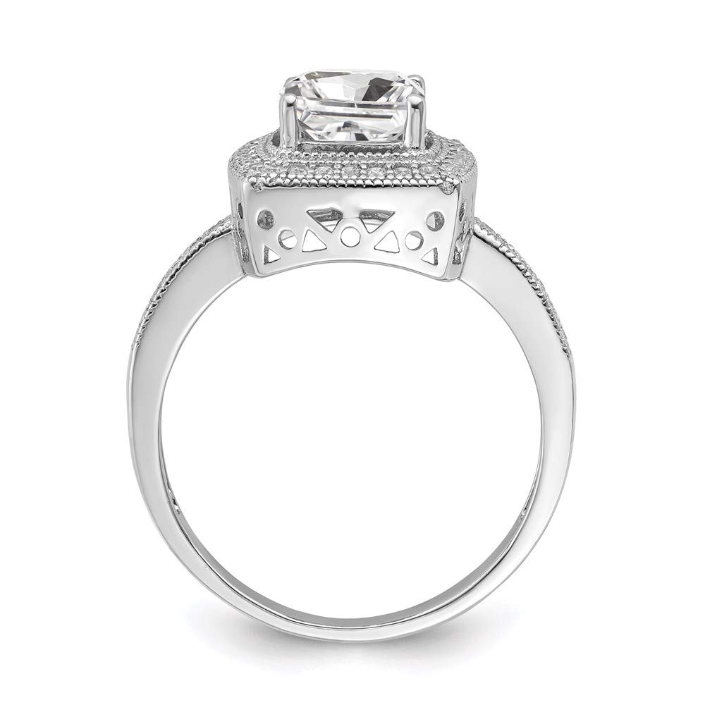 925 Sterling Silver Cubic Zirconia Ring for Women - Elegant Embers Design Fine Jewelry, Perfect Gift for Her (Birthday, Anniversary, Valentine's Day)