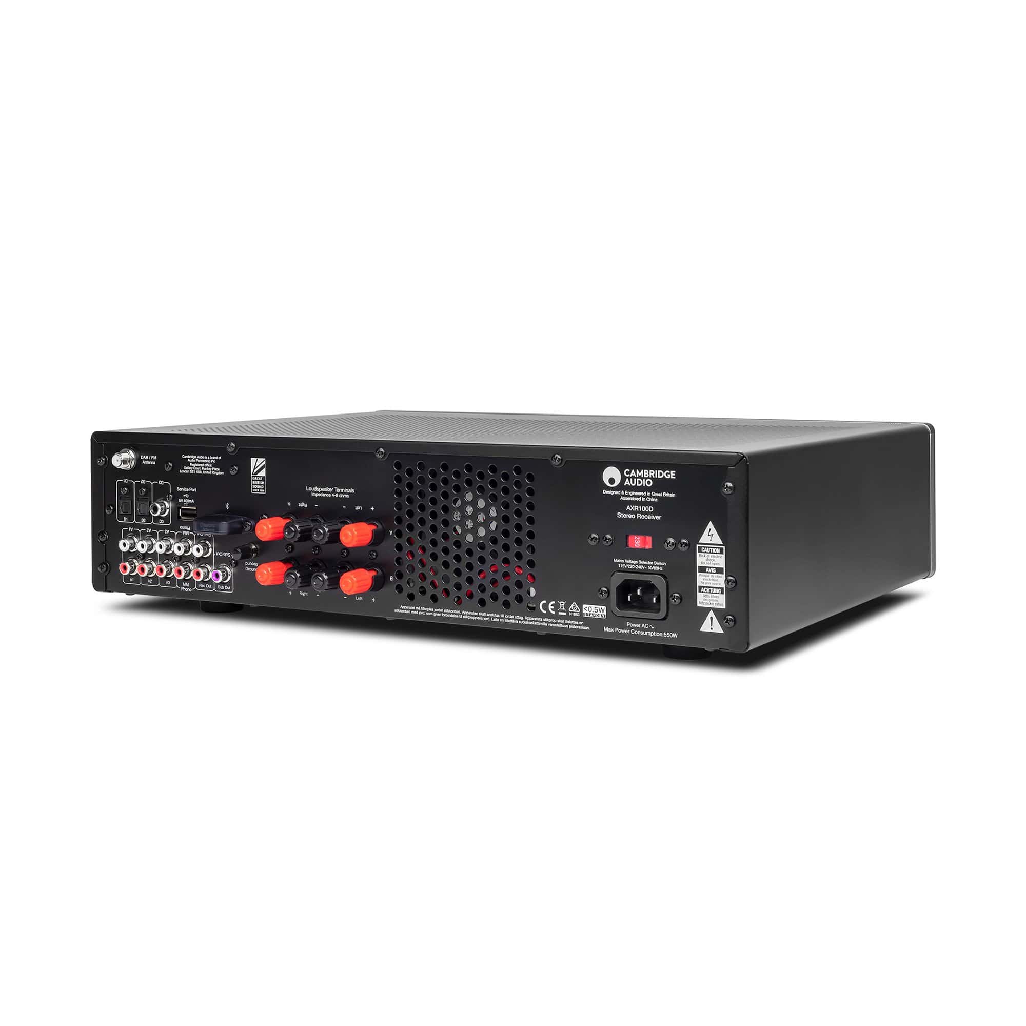 Cambridge Audio AXR100D Stereo Receiver with DAB+ | High-Fidelity 2-Channel Amplifier | Bluetooth & Phono Input | Perfect for Home Theater & Music Listening