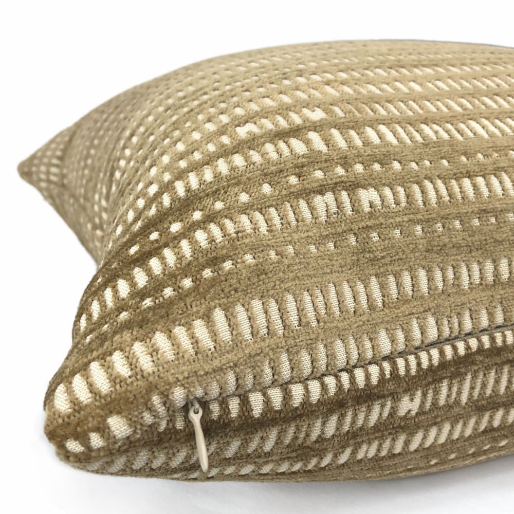 Soft Klondike Brown Beige Chenille Pillow Cover - 18x18 Inch Decorative Throw Pillow Case with Hidden Zipper - Fabric by the Yard Available - Perfect for Living Room Sofa, Bedroom Decor & Cozy Home Accents