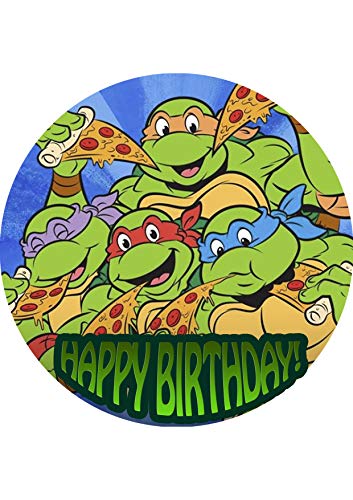7.5 Inch Edible Cake Toppers - Teenage Mutant Ninja Turtles Party Decorations for Birthday Cakes | TMNT Themed Edible Icing Decor for Kids Birthday Party, Baby Shower & Special Events