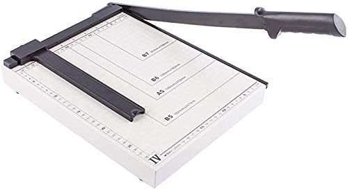 DACYS 12 Inch Paper Trimmer - Heavy Duty Metal Steel Guillotine Cutter for A4, Photo, Postcard & Kraft Paper - Manual Paper Cutting Machine for School, Office & Printing Room - Perfect for Scrapbooking, Crafting & Document Trimming (White)