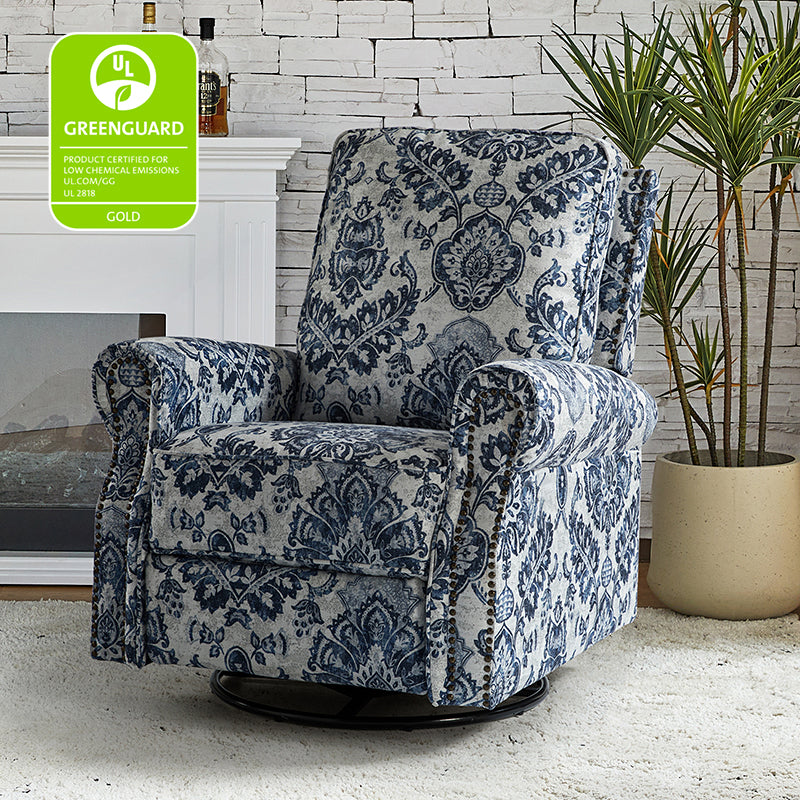 Comfortable Nikola Swivel Glider Recliner Chair - 360° Rotation & Smooth Gliding Motion - Perfect for Living Room, Nursery, or Home Theater Relaxation