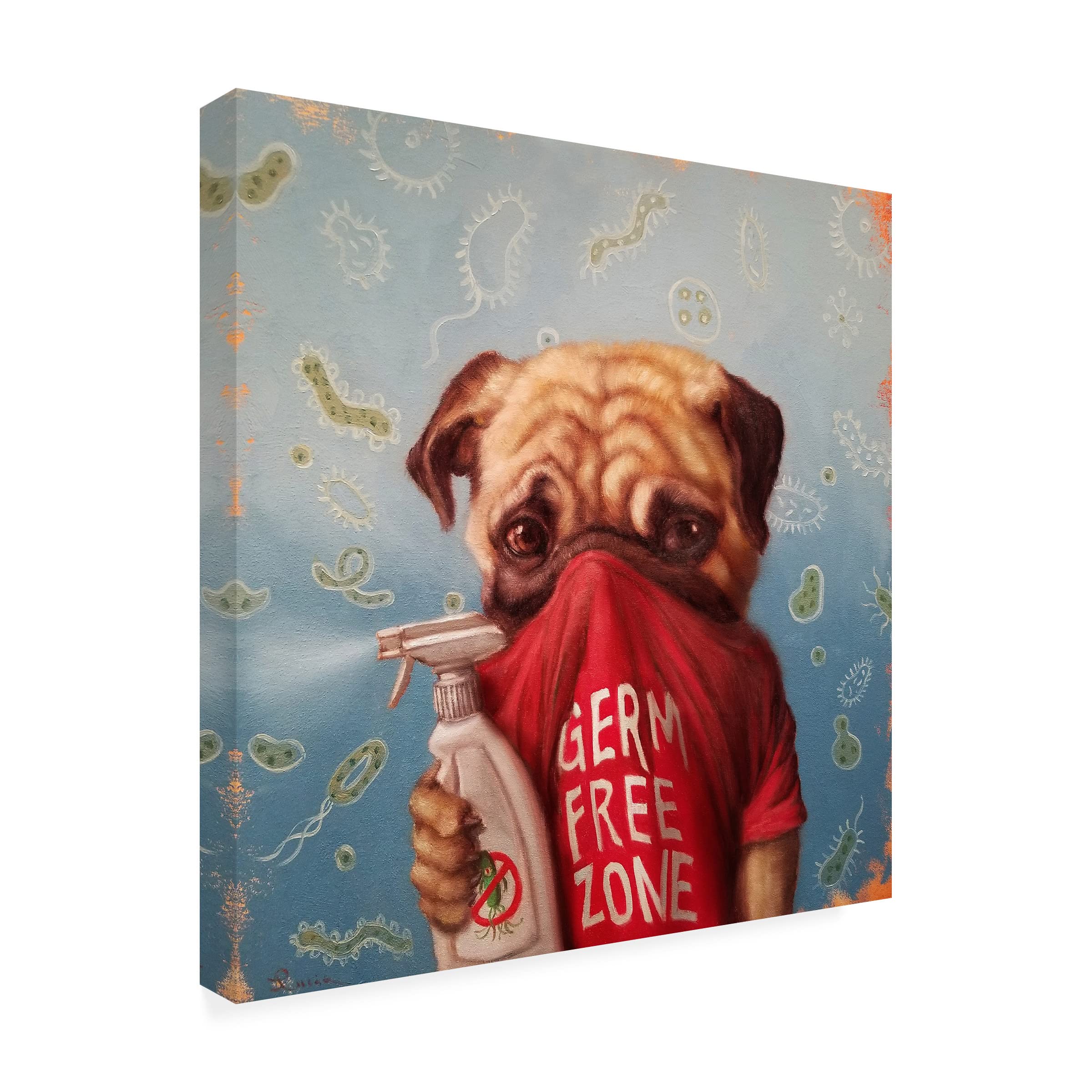 Trademark Fine Art 'Germaphobic' Canvas Art by Lucia Heffernan - Funny Home Decor for Bathroom, Office & Gift Ideas - Perfect for Germaphobes & Cleanliness Enthusiasts