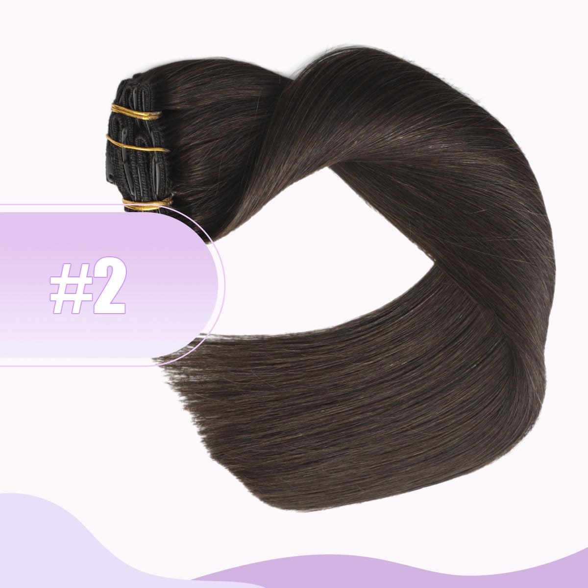 Clip in Hair Extensions 20 Inch Dark Brown Real Human Hair - 120g 6pcs Thick (#2) for Volume & Length - Perfect for Parties, Weddings & Daily Styling