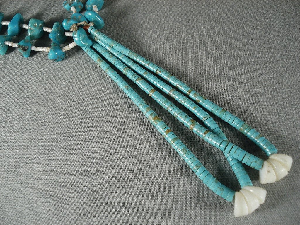 100 Grams Vintage Navajo Native American Jewelry - Tsosie Turquoise Necklace Handmade by Native Artists | Perfect for Boho Fashion, Western Wear & Spiritual Healing