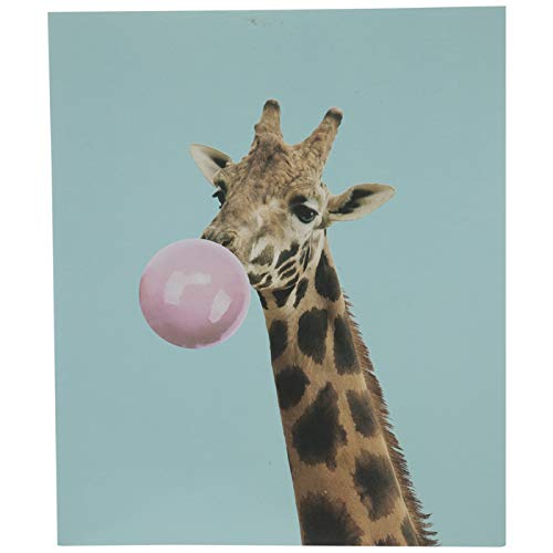 Giraffe Blowing Bubble Wood Wall Art - Handmade Nursery Decor, Kids Room Decoration, Unique Animal Themed Home Décor for Baby Shower Gift & Playroom