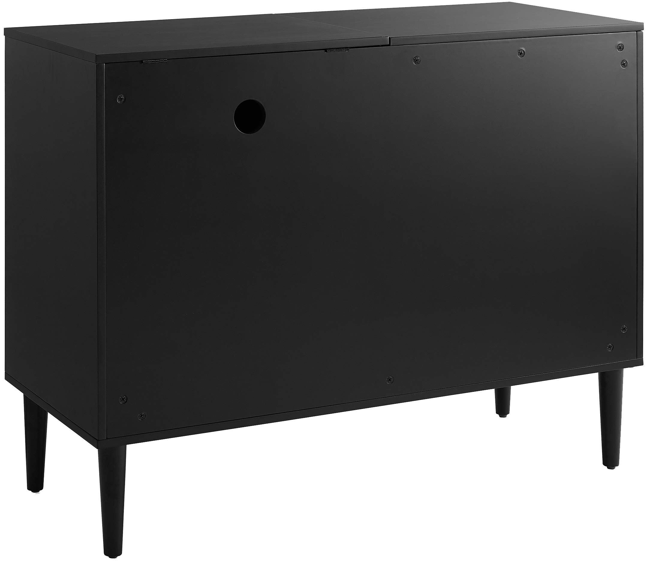 Crosley Everett Media Console & Vinyl Record Player Stand with Storage - Matte Black | Perfect for Living Room, Home Theater & Vinyl Record Collection Display
