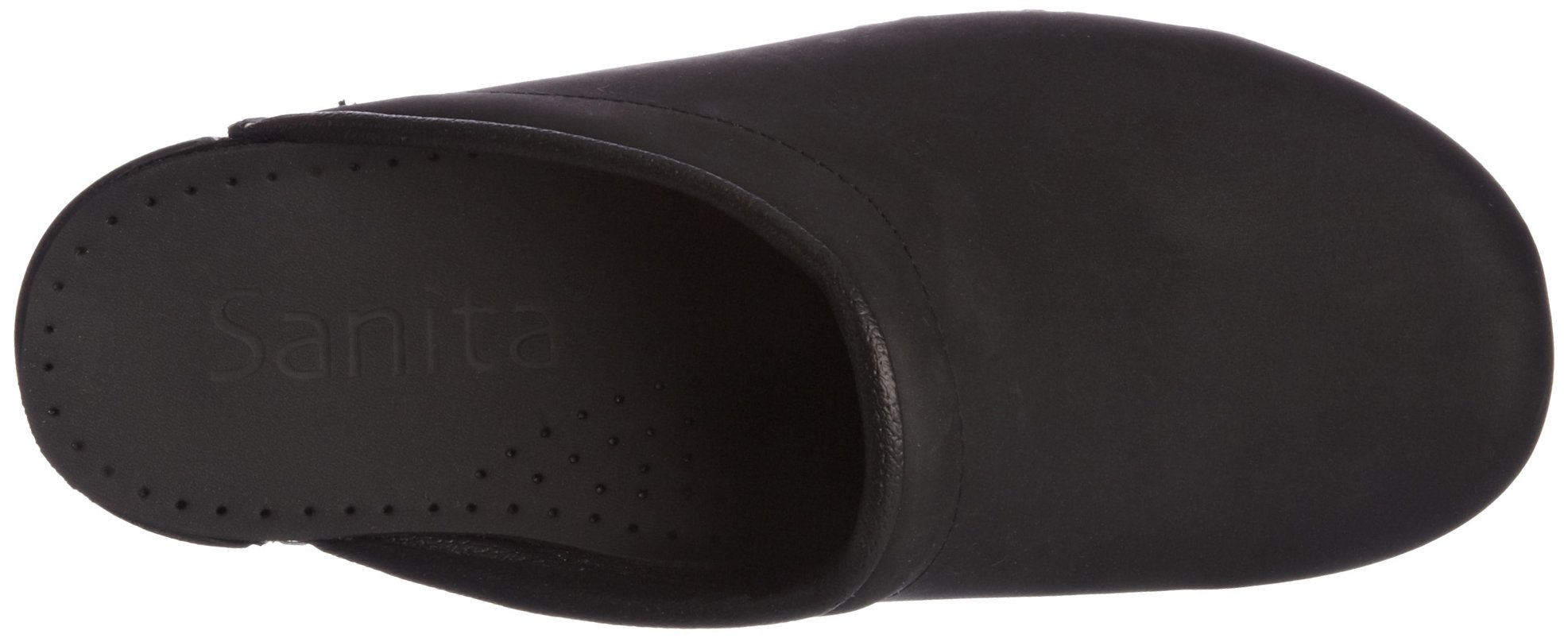 Sanita Women's Sonja Black Oil Leather Clogs Size 36 - Comfortable Slip-Resistant Shoes for Nurses, Chefs & Healthcare Workers