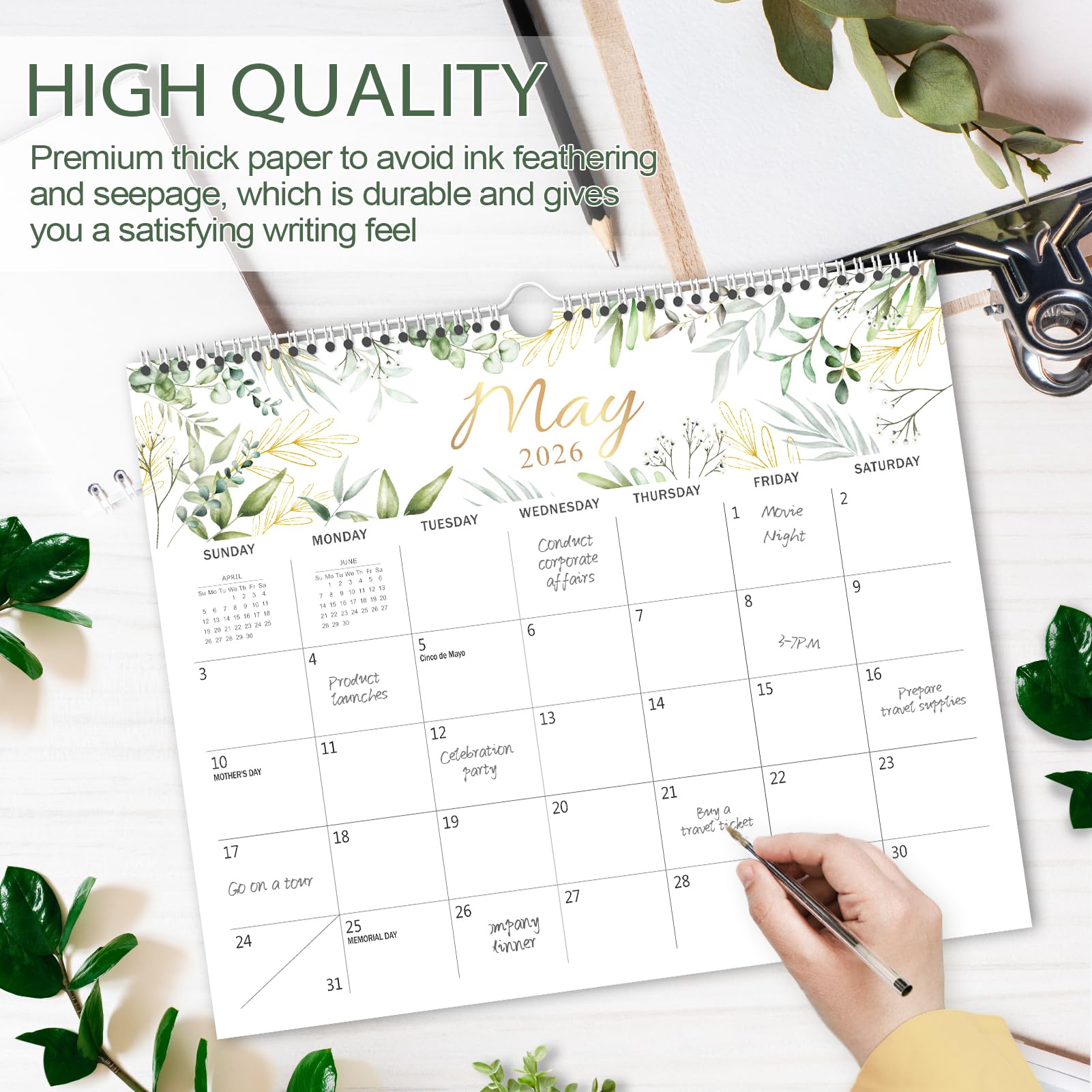 GuassLee 2025-2026 Wall Calendar | 19-Month Hanging Planner (June 2025 - December 2026) | 14
