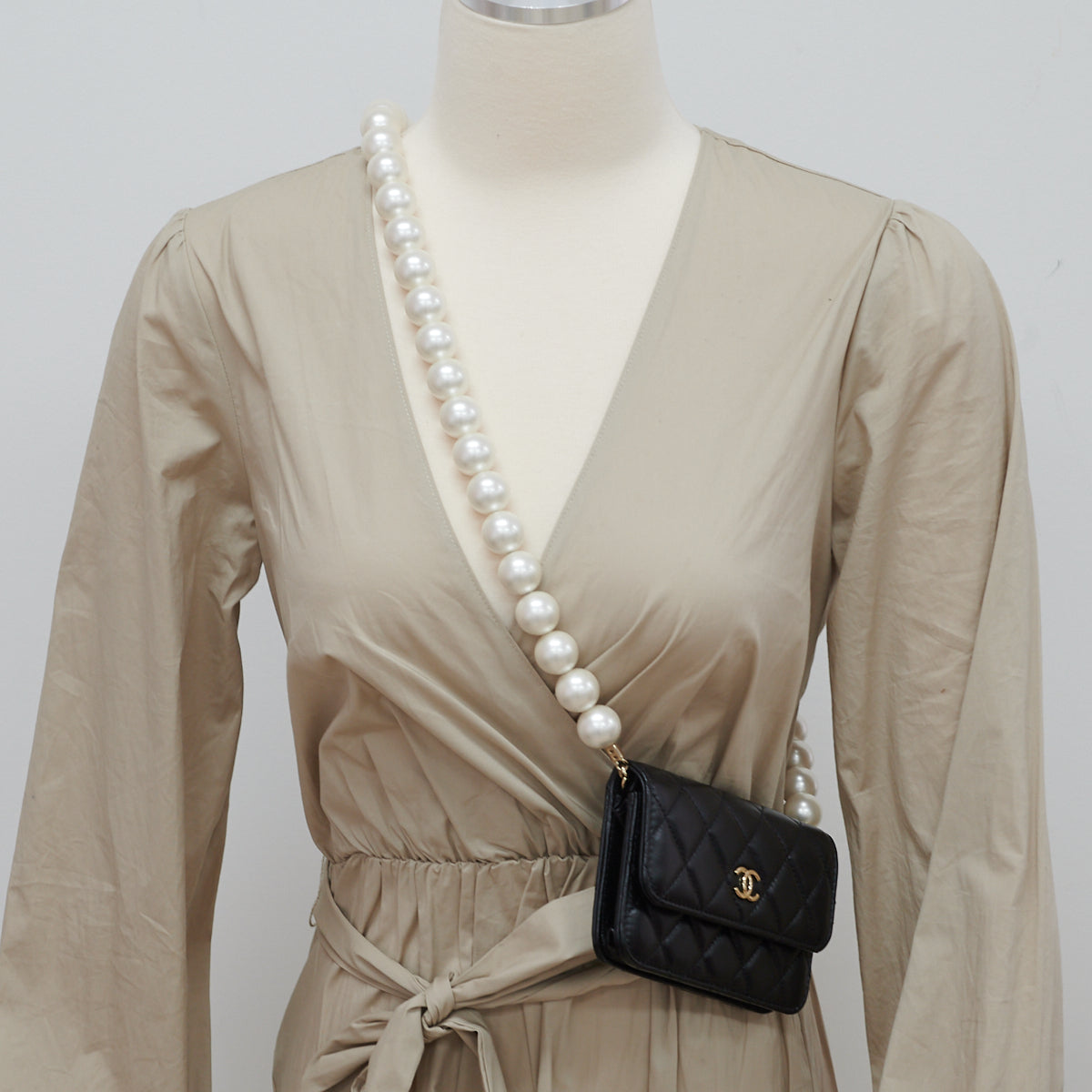 Chanel Pearl Strap Micro Bag - Luxury Mini Crossbody Bag for Women | Perfect for Evening Parties, Date Nights & Special Occasions