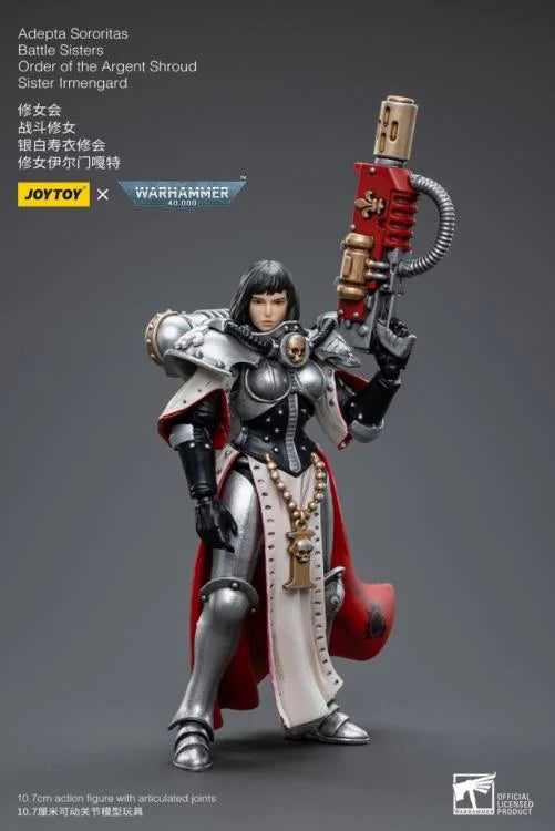 JOYTOY Warhammer 40k Adepta Sororitas Battle Sisters - Order of the Argent Shroud Sister Irmengard Action Figure | Collectible Miniature for Tabletop Gaming, Display & Warhammer 40k Fans