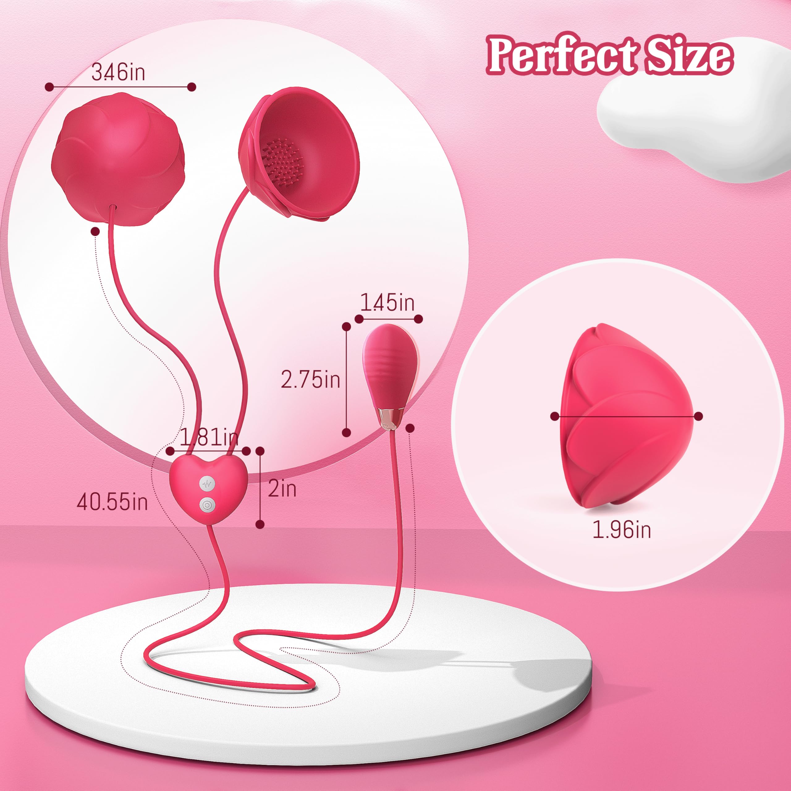 APP Controlled Vibrating Nipple Toys & G Spot Stimulator for Women - 9x9 Vibration Modes, Rose Sex Toy for Couples, Clitoral Stimulator Dildo with Nipple Clamps | Perfect for Couples Play, Solo Pleasure & Sensual Massage