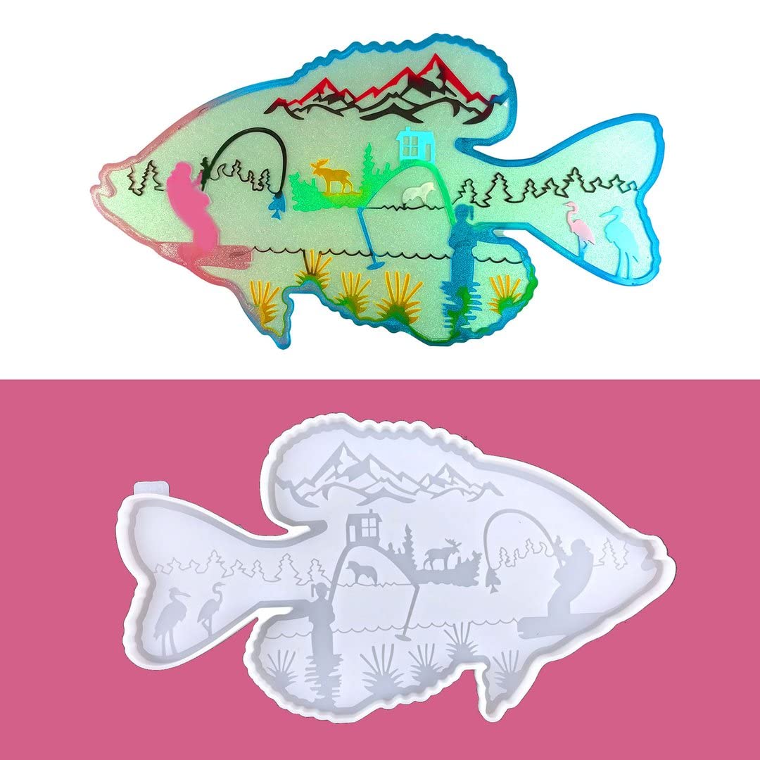 Premium Fishing Resin Molds - Large Animal Silicone Molds for DIY Wall Art, Home Decor, Christmas Gifts - Perfect for Handmade Crafts, Holiday Decorations & Unique Present Ideas