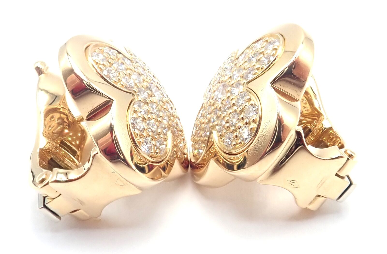 Authentic Van Cleef & Arpels 18k Yellow Gold Diamond Pure Alhambra Earrings - Luxury Jewelry for Women, Perfect for Weddings, Parties & Special Occasions