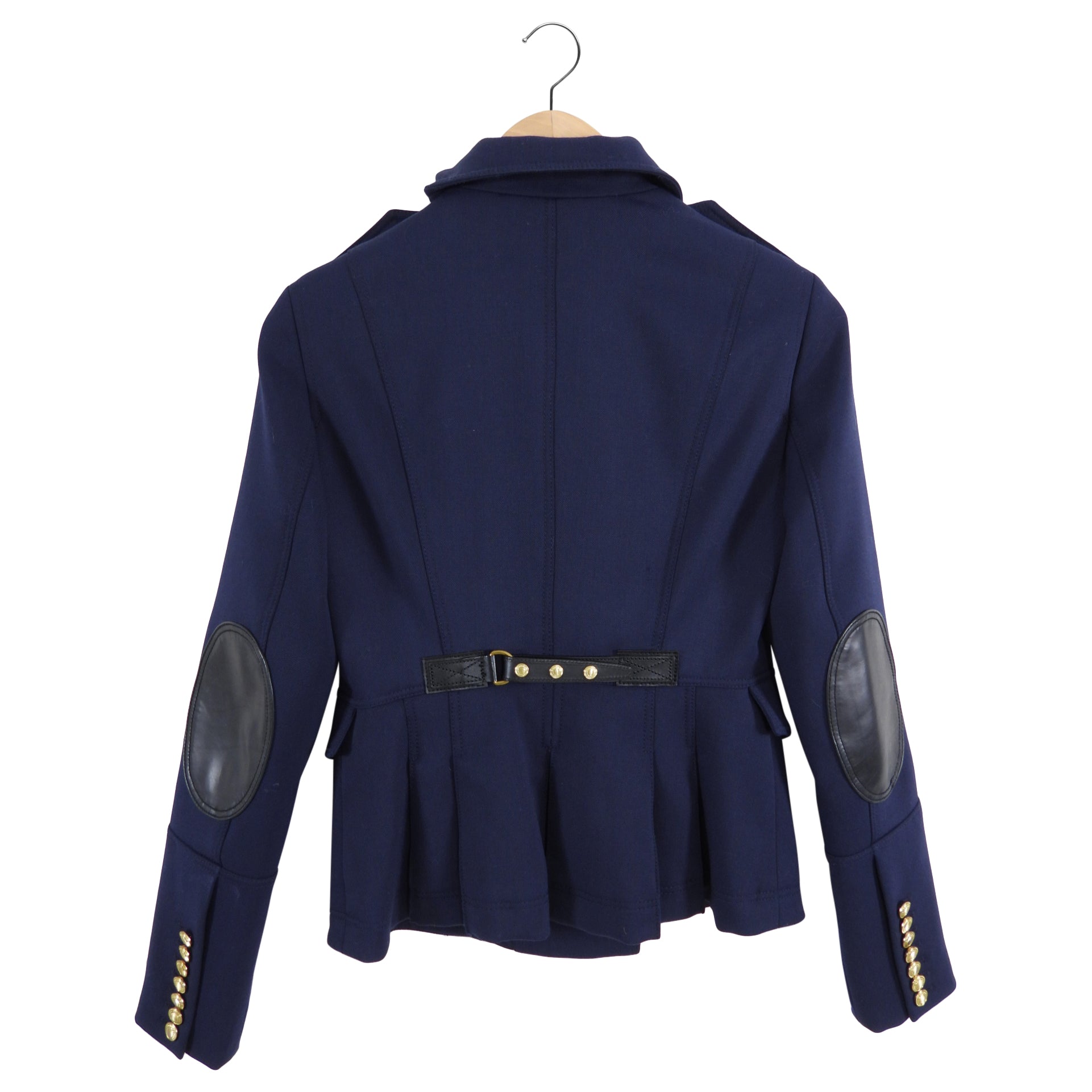 Burberry Brit Navy & Gold Button Military Jacket - Classic Trench Coat for Men | Perfect for Formal Events, Office Wear & Fall Fashion