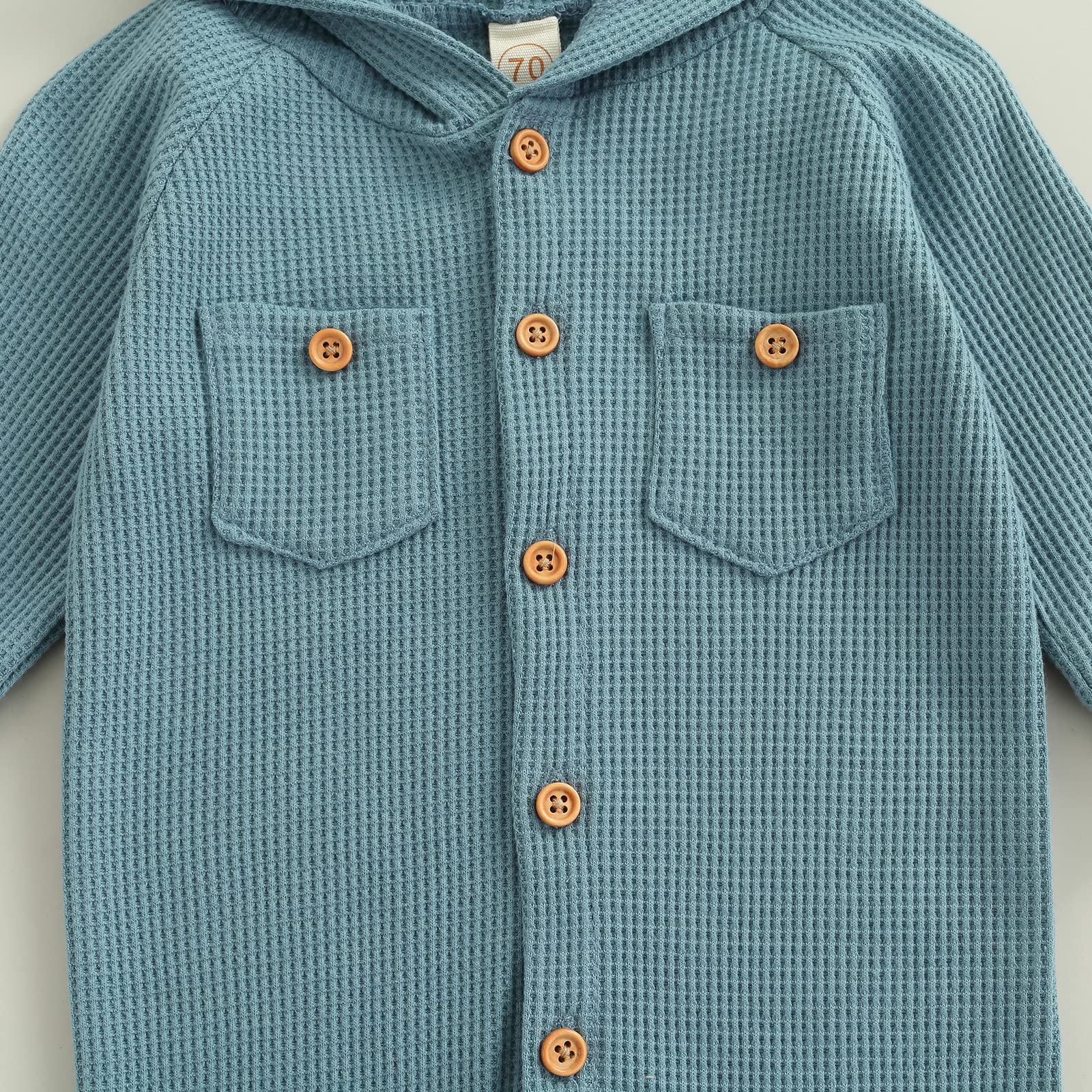 Ynibbim Winter Newborn Baby Romper - Unisex Infant Hooded Jumpsuit with Waffle Cotton & Button Closure - Cozy Outfit for Boys & Girls - Perfect for Family Photos, Holiday Gifts & Winter Outings