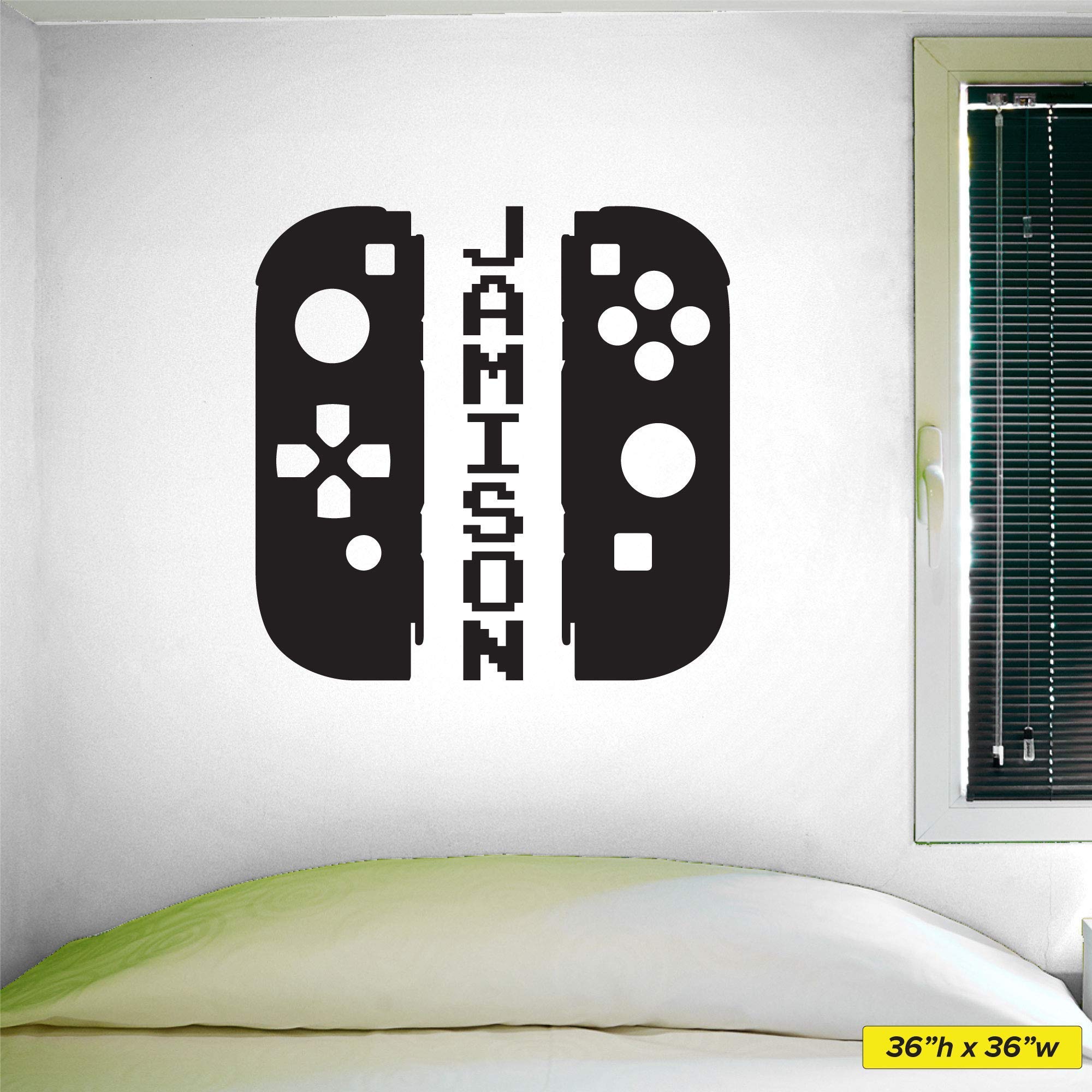 Custom Name Video Game Controller Wall Decal - Gamer Room Decor for Teens