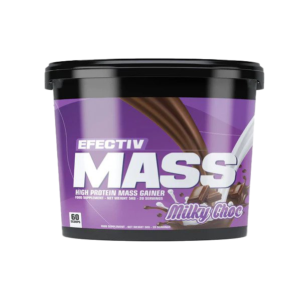 Efectiv Nutrition Mass Gainer Milky Chocolate 5000g - High Protein Weight Gain Powder for Muscle Building, Post-Workout Recovery & Bodybuilding Supplements