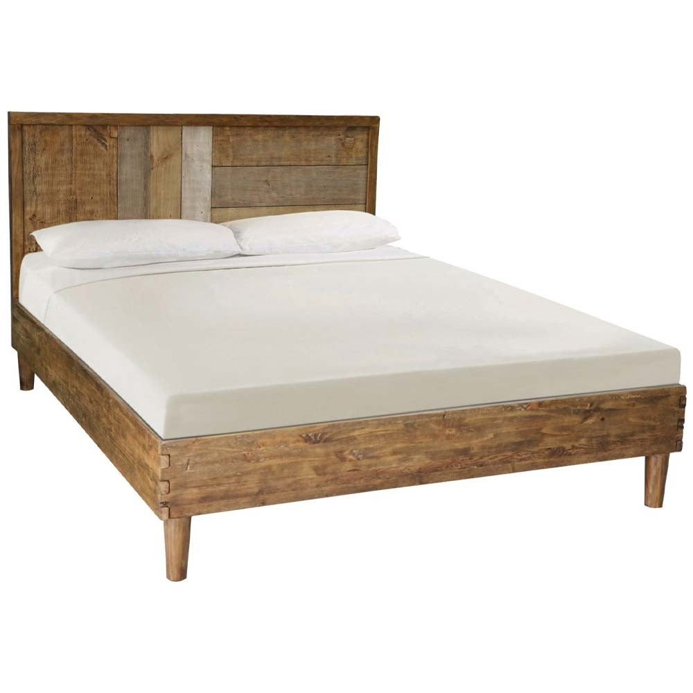 Modern Mango Wood 2-Tone Queen Bed Frame - Corso Paris Style for Contemporary Bedrooms | Perfect for Master Bedrooms, Guest Rooms & Modern Home Decor