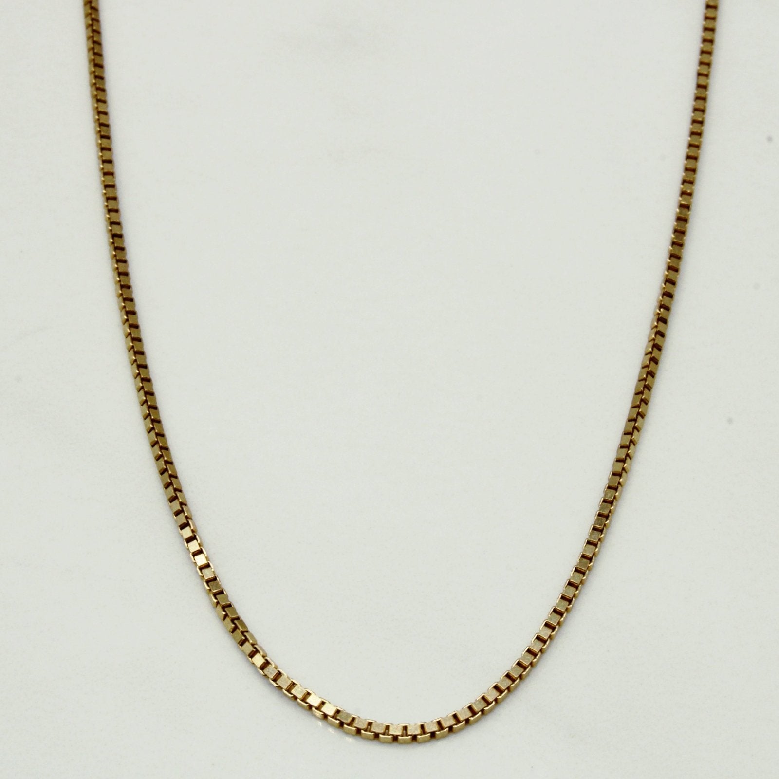 10K Yellow Gold Box Link Chain Necklace - 16 Inch Classic Dainty Jewelry for Women - Perfect for Layering, Gifts & Everyday Wear