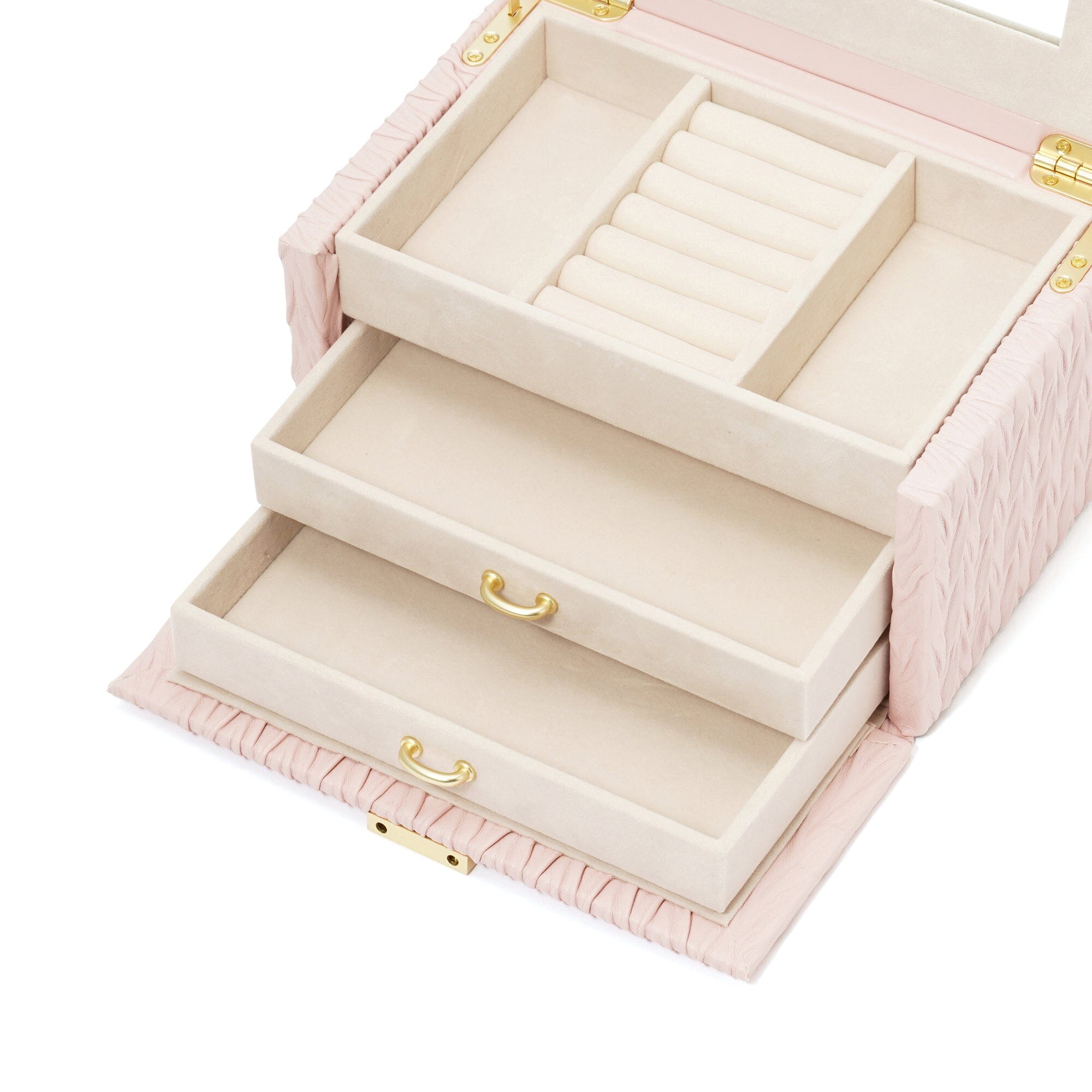 Elegant Small Pink Embossed Jewelry Box - Perfect for Gift Giving, Travel & Home Storage | Jewelry Organizer for Necklaces, Rings & Earrings