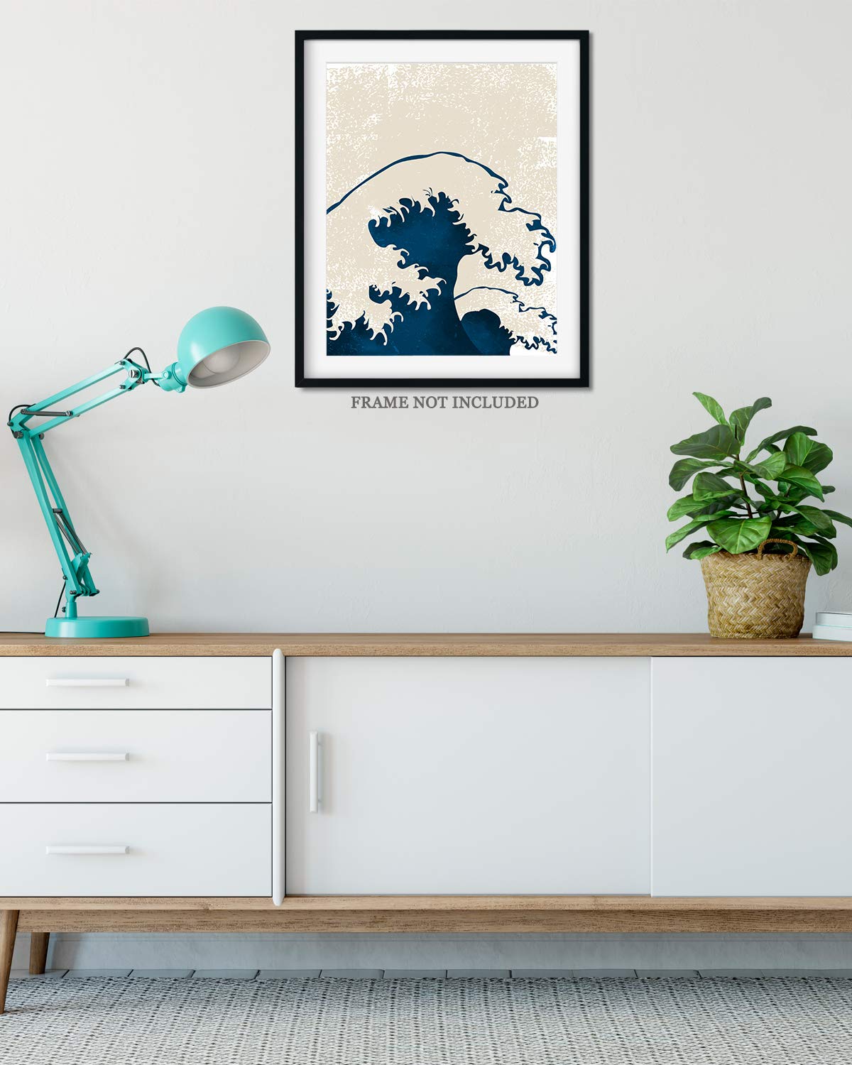 Govivo Monster Waves Wall Art Print - 8x10 Inch Unframed Ocean Wave Photography Poster for Beach House Decor, Living Room, Office & Bedroom Wall Decoration