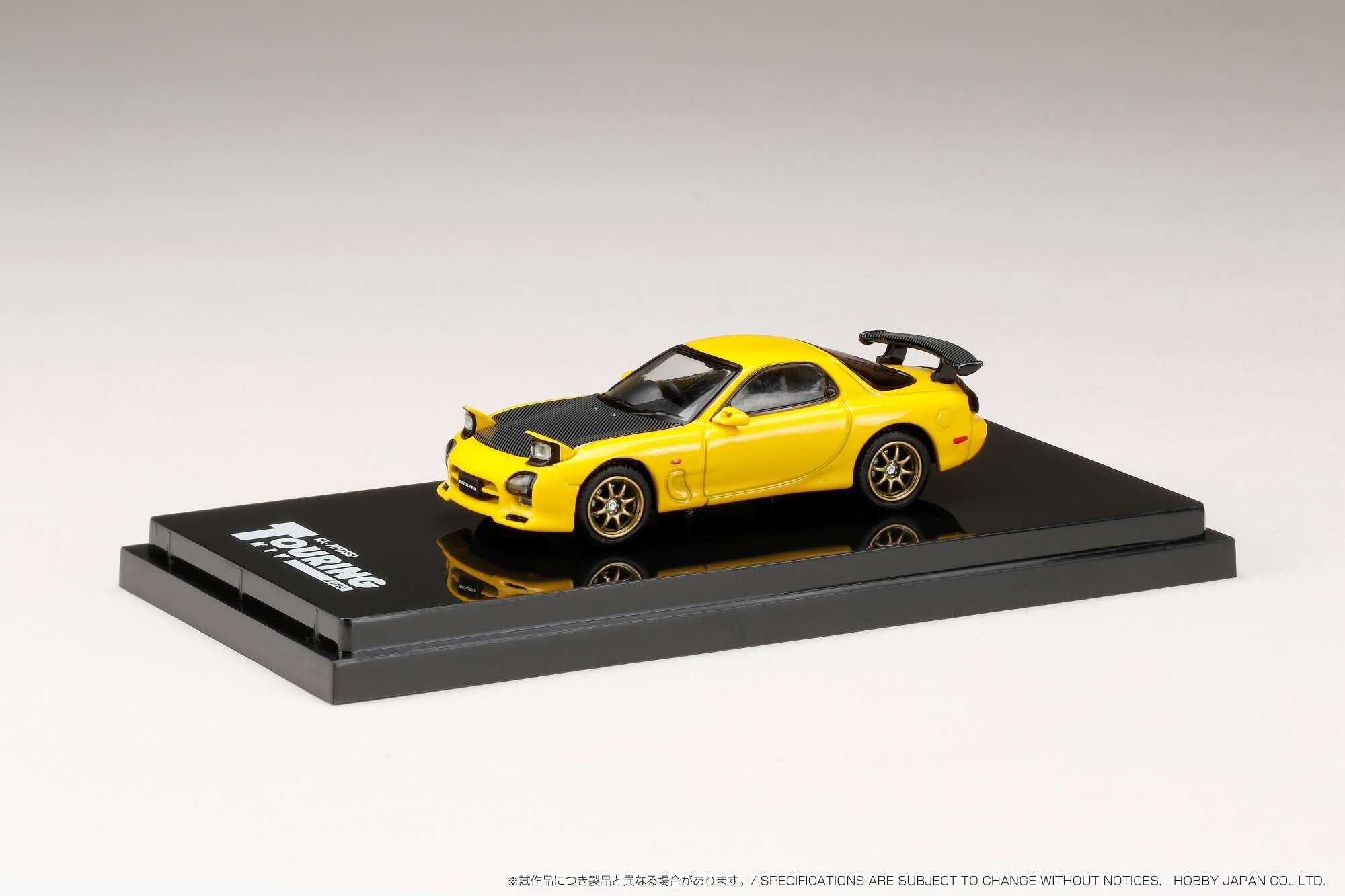 1:64 Mazda RX-7 Efini FD3S A-Spec GT Wing Diecast Model Car - Sunburst Yellow - Collectible Hobby Japan Toy for Car Enthusiasts & Display - Perfect for Gifts, Racing Fans, and Model Car Collections