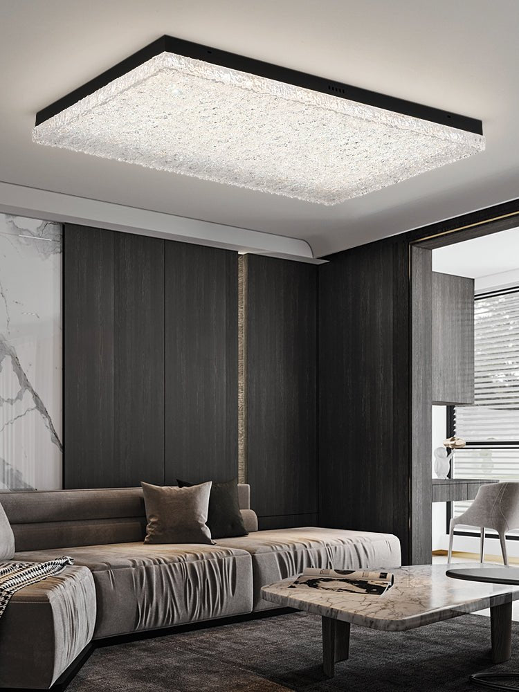 Crystalia Resin Ceiling Light Fixture - Modern Crystal Chandelier for Living Room, Dining Room, Bedroom & Entryway Lighting | Dimmable LED Pendant Light for Home Decor