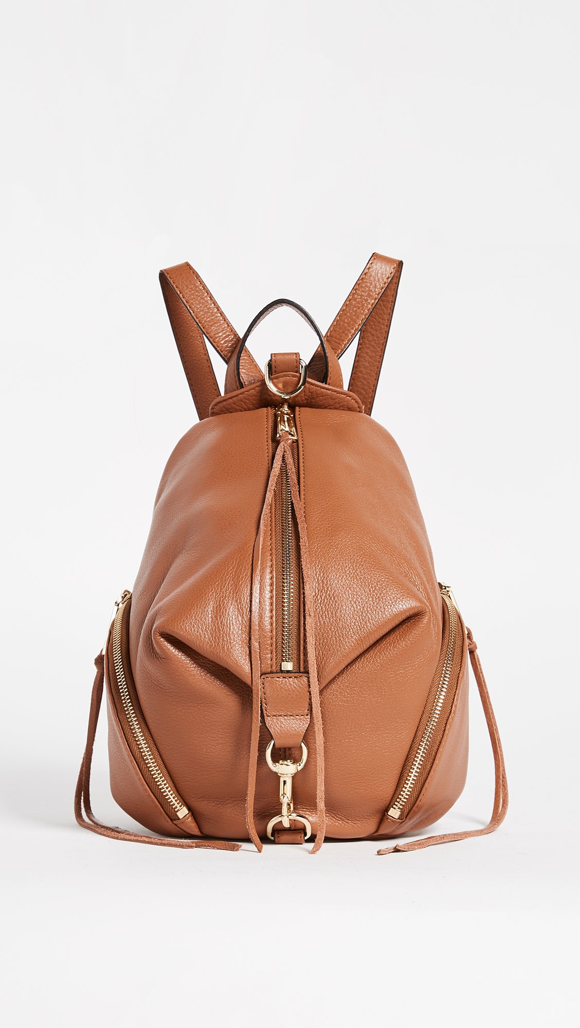 Rebecca Minkoff Medium Julian Backpack in Almond - Stylish Leather Laptop Backpack for Women, Perfect for Work, Travel & College