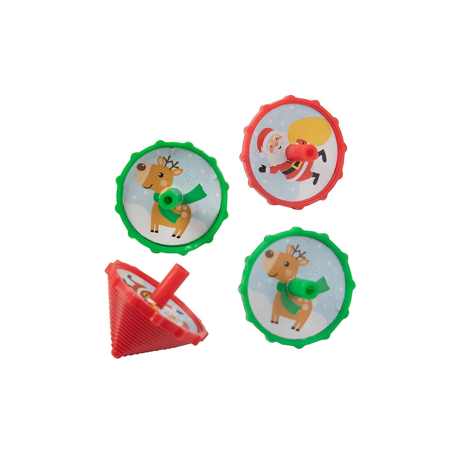 48-Piece Christmas Spin Tops Toy Set - Fun Holiday Party Favors & Stocking Stuffers for Kids - Perfect for Christmas Gifts, Classroom Prizes & Festive Playtime