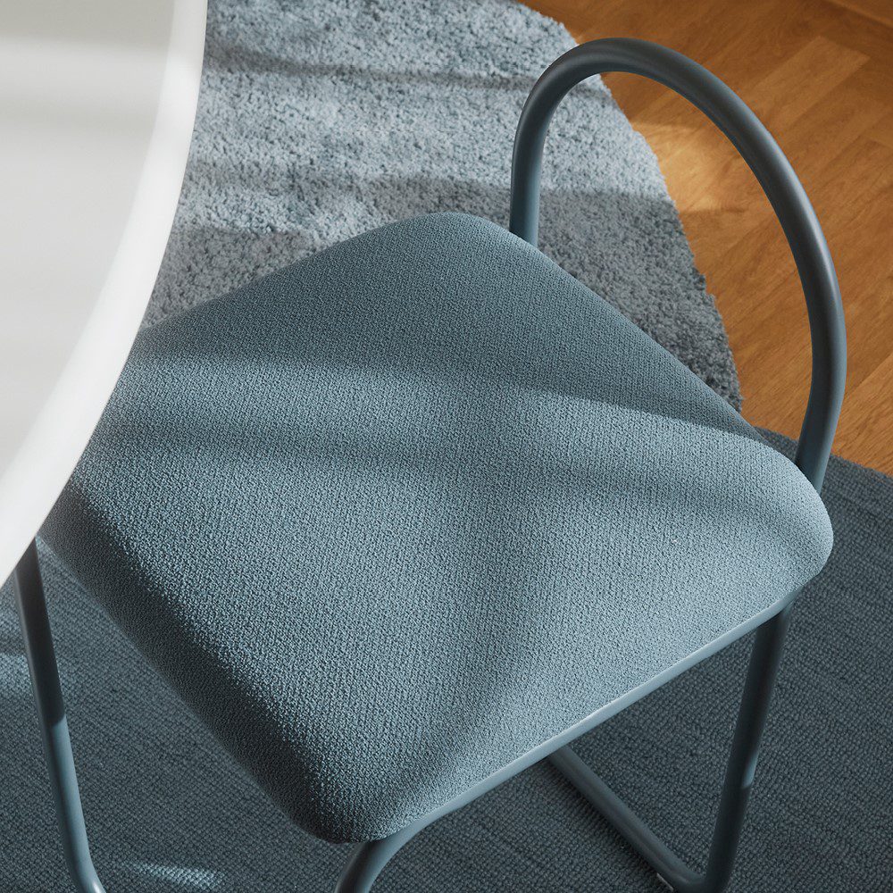 AYTM Angui Chair - Modern Dusty Blue Boucle Fabric Accent Chair for Living Room, Bedroom & Office - Stylish and Comfortable Seating for Home Decor