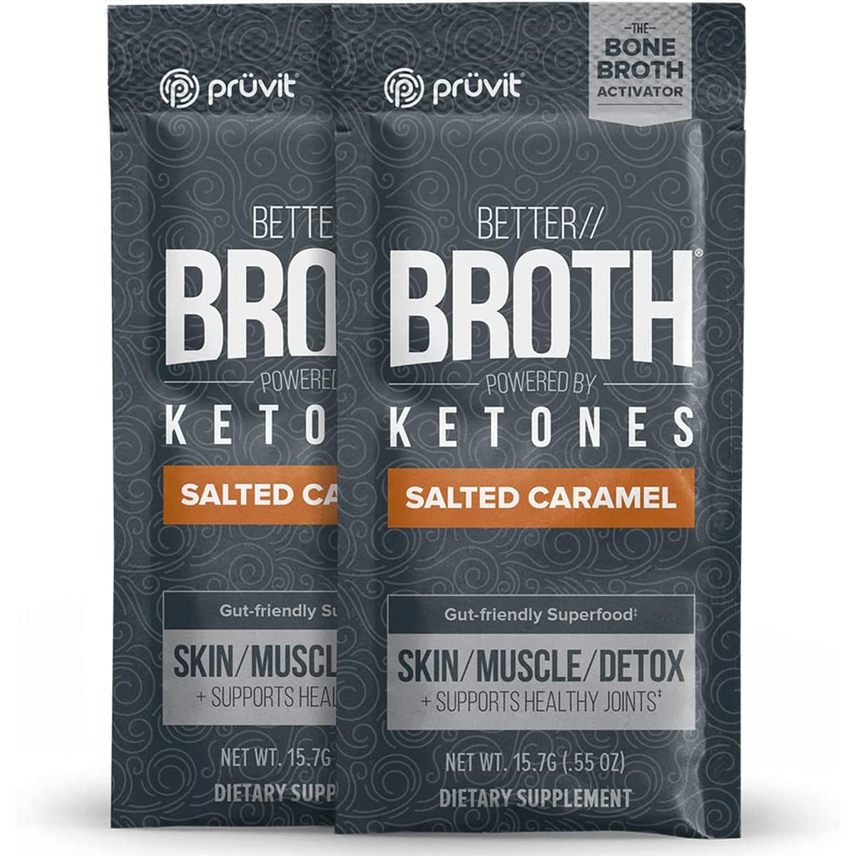 Pruvit Better Broth Salted Caramel - 20 Count Pack for Joint Support, Muscle Recovery & Skin/Hair Health | Keto-Friendly Collagen Drink Mix for Active Lifestyle & Wellness Routine