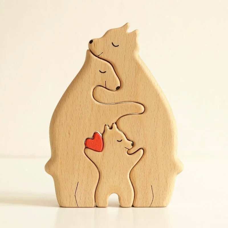 Personalized Wooden Bear Family Name Puzzle - Custom Engraved Gift for Kids & Toddlers | Unique Baby Shower, Birthday & Christmas Present | A5432