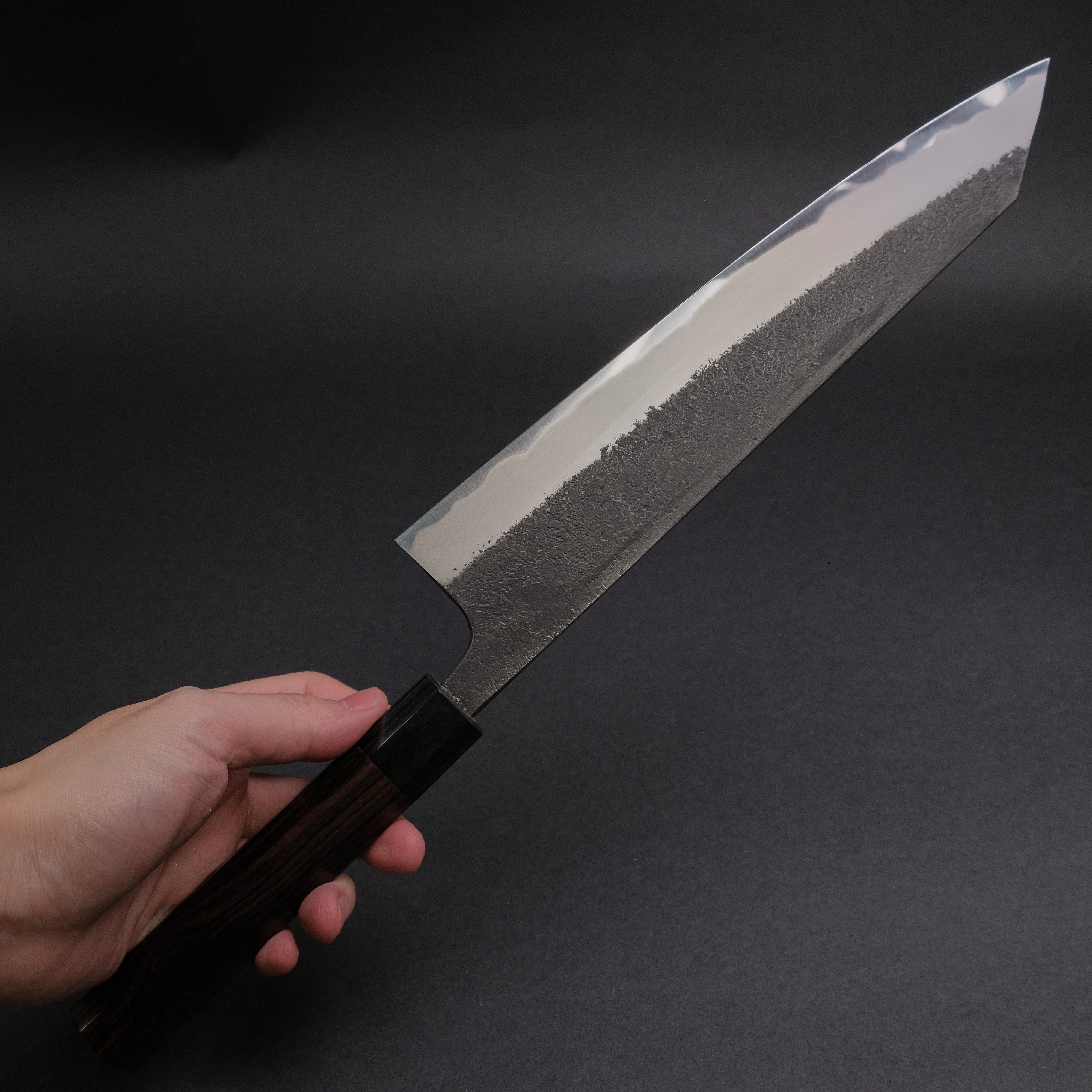 Akifusa Wakui Kurouchi Nashiji Blue #2 Kiritsuke Gyuto 240mm Japanese Chef Knife with Ebony Handle - Perfect for Sushi, Sashimi & Precision Cutting