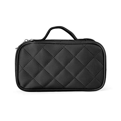 Waterproof Travel Makeup Bag with Mirror & Brush Compartment - Large Capacity Cosmetic Organizer for Women On-the-Go
