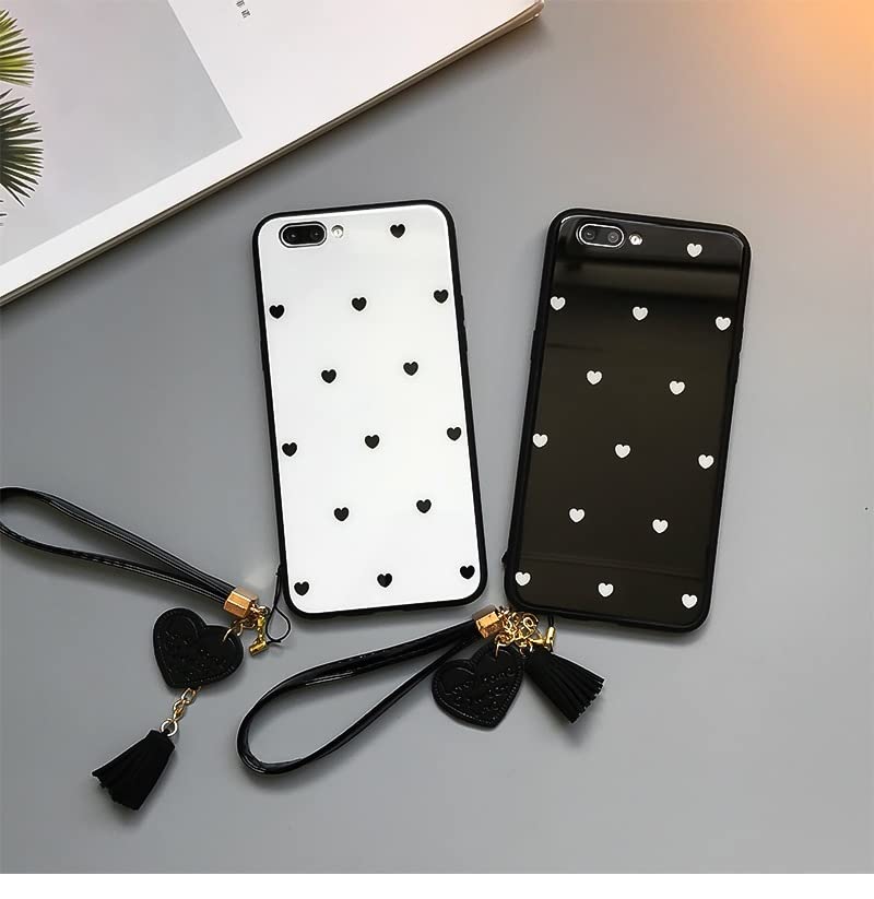 **Samsung Galaxy A21 Tempered Glass Screen Protector & Cute Love Heart Pattern Case - Soft Silicone TPU Bumper, Shockproof, Anti-Scratch, Yellow - Perfect for Girls & Women (Ideal for Daily Use, Work, School & Travel)**