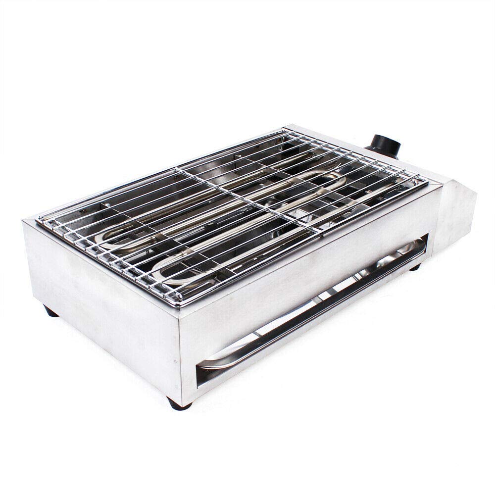 LOYALHEARTDY 110V Stainless Steel Electric Grill - Portable Table Top BBQ Griddle for Outdoor Cooking, Restaurants, Carnivals & Buffets | Perfect for Backyard Parties, Camping & Food Trucks