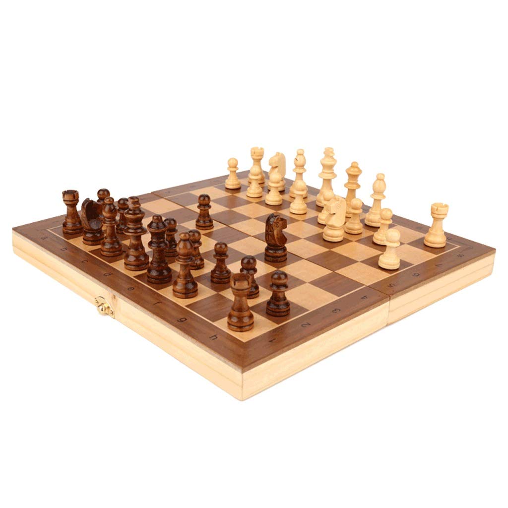XXSLY Portable Magnetic Chess Set - Folding Wooden Board with Storage Slots | Travel Chess Game for Beginners, Kids & Adults | Perfect International Chess Gift for Home, Office & Outdoor Use (Medium Size)