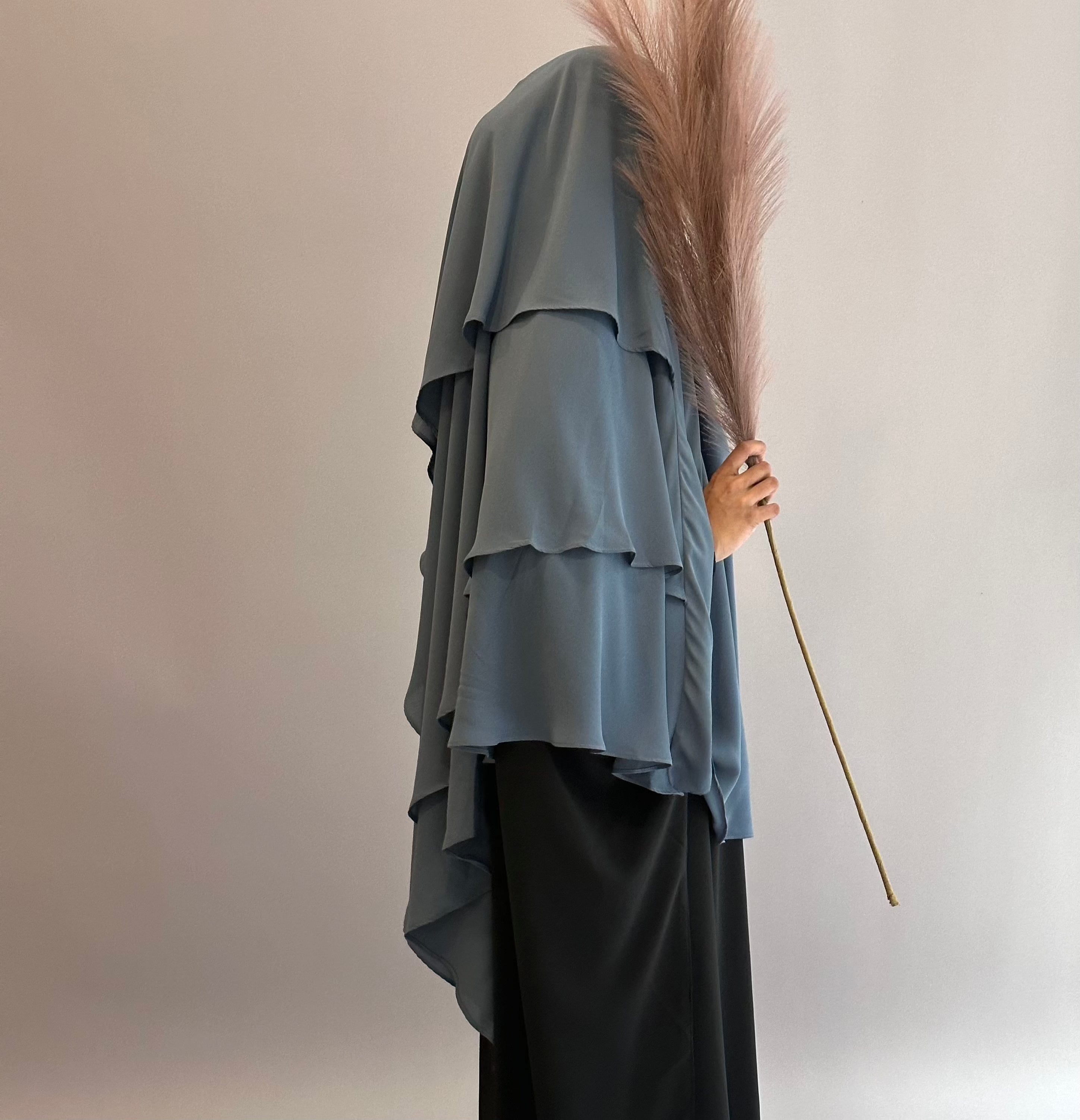 3 Layer Khimar Scarf - Modest Muslim Prayer Hijab - Lightweight & Breathable Fabric for Women - Perfect for Prayer, Daily Wear, and Special Occasions