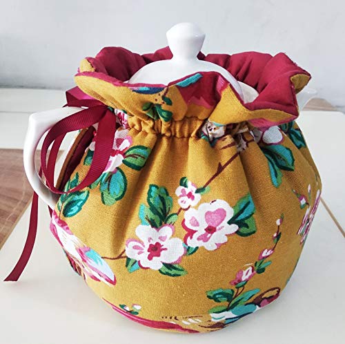 Printed Cotton Tea Cozy for Teapots - Insulated Tea Pot Cover to Keep Warm & Dust-Free - Decorative Kitchen Accessories for Home Use - Perfect for Afternoon Tea, Tea Parties & Cozy Kitchen Decor (C11)