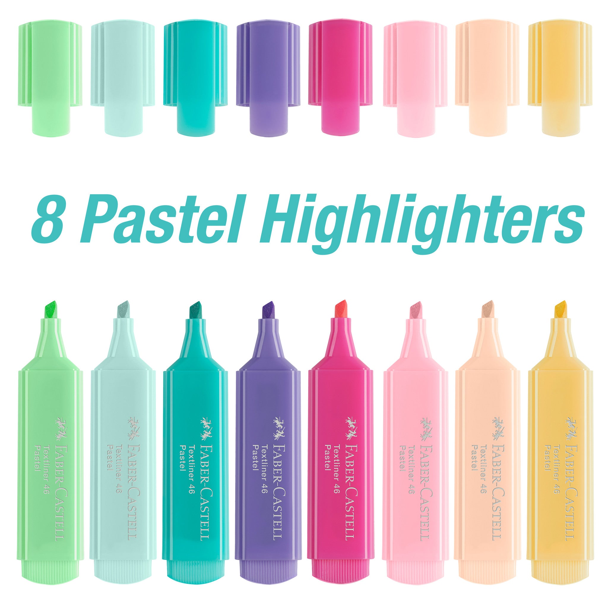 Pastel Highlighters Set of 8 - Soft Color Markers for Note Taking, Bible Study & School Supplies - #254658