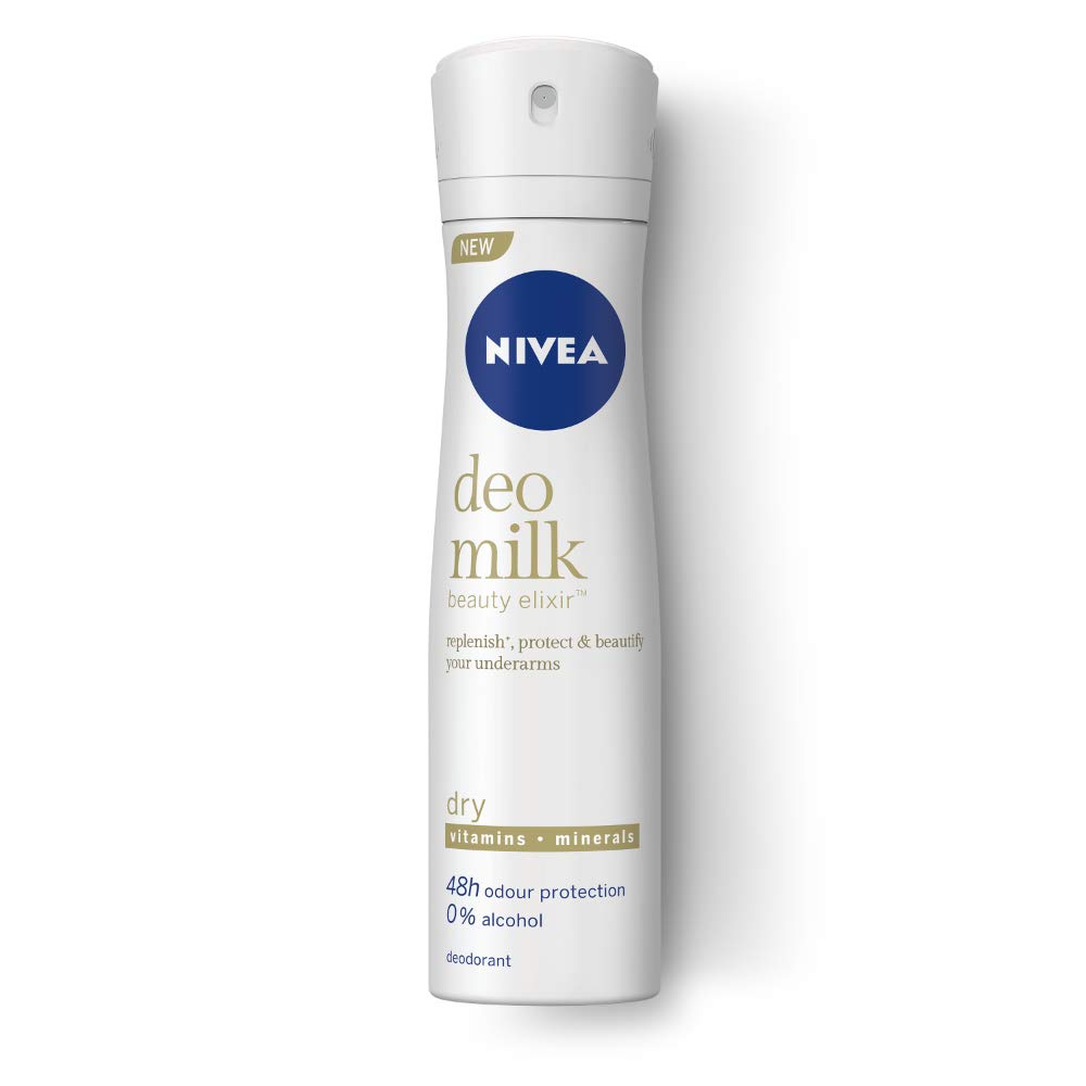 Nivea Deodorant for Women - Deo Milk Dry 150ml | 48-Hour Protection, Gentle on Skin | Perfect for Daily Use, Gym & Active Lifestyle
