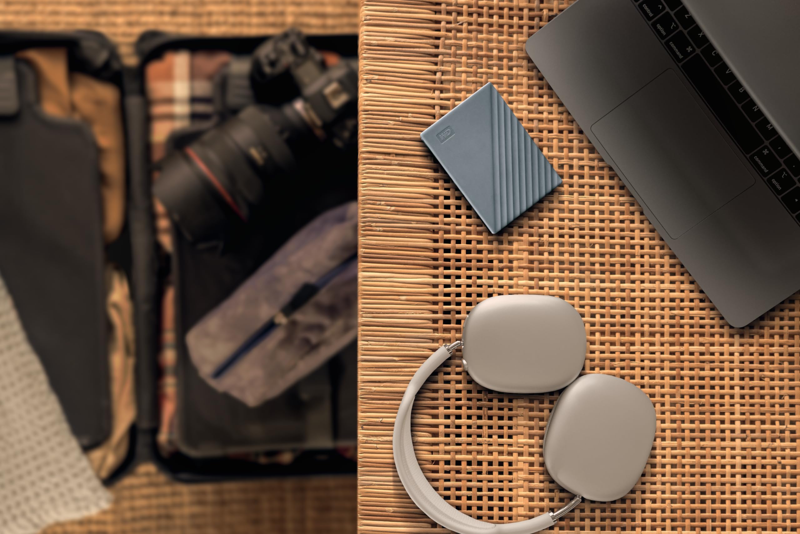 WD 2TB My Passport Portable External Hard Drive - USB-C & USB-A Compatible for Windows PC, Mac, Chromebook, PS5, Xbox - Backup Software & Password Protection (WDBRMD0020BGY-WESN) - Perfect for Data Storage, Gaming, Work & Travel Backup