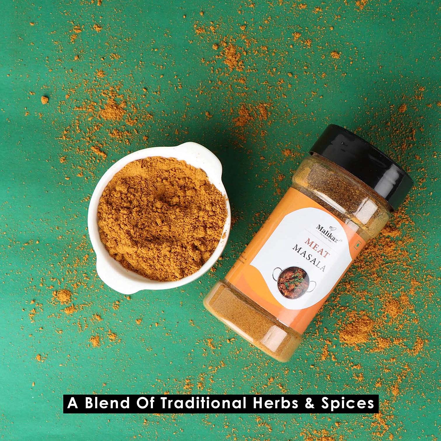 Malikaz' The Royale Taste Meat Masalas Combo - Premium Chicken Masala & Meat Masala (90g Each) | Authentic Indian Spice Blend for Curry, Biryani & Grilling | 180g Glass Jar