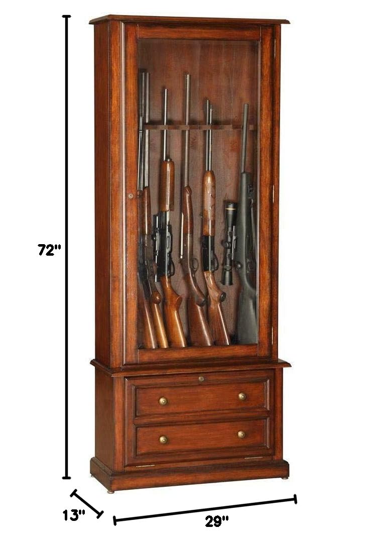 8 Gun Cabinet - Secure Firearm Storage for Rifles & Shotguns - Heavy Duty Steel Construction with Locking Mechanism - Perfect for Home, Office, or Hunting Cabin Safety