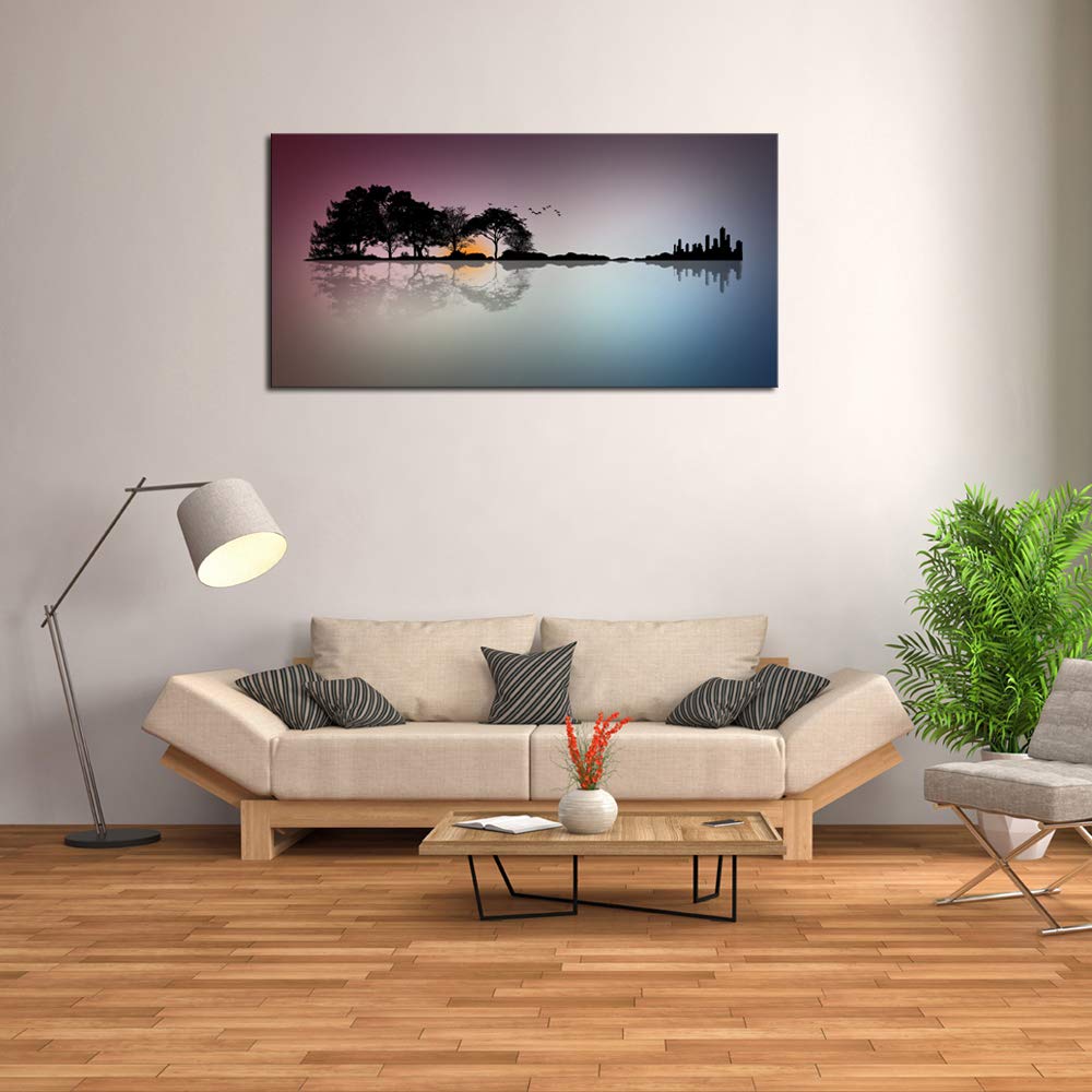 Premium DZL Art A72674 Guitar Island Canvas Wall Art - Modern Home Decor for Living Room, Bedroom, Bathroom & Kitchen - Perfect Music Lover Gift & Man Cave Wall Decor - Ideal for Housewarming, Birthday & Anniversary Gifts