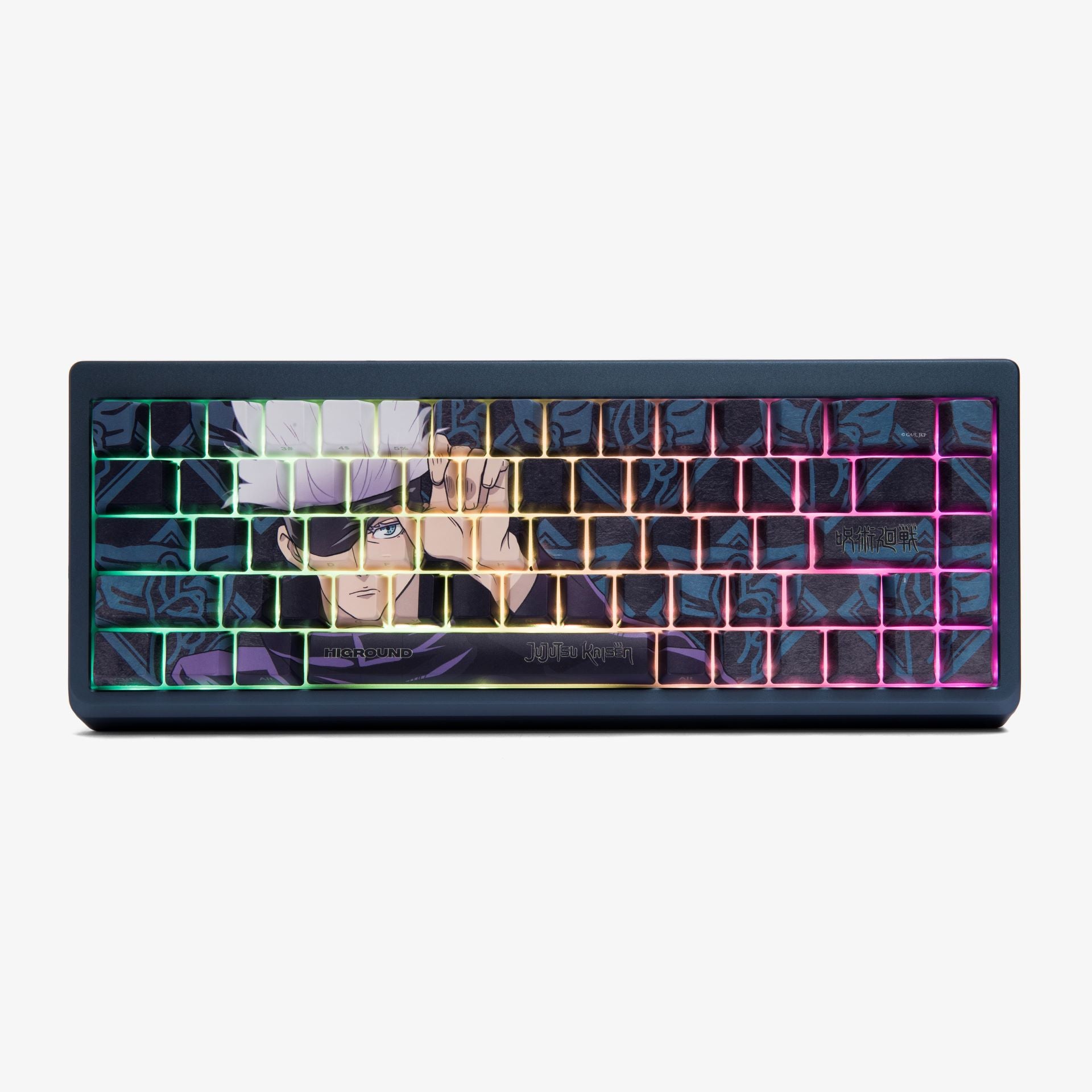 JJK x HG Summit 65 Mechanical Keyboard - Custom Gojo Satoru Theme RGB Gaming Keyboard for PC/Mac - Perfect for Anime Fans, Esports & Office Work