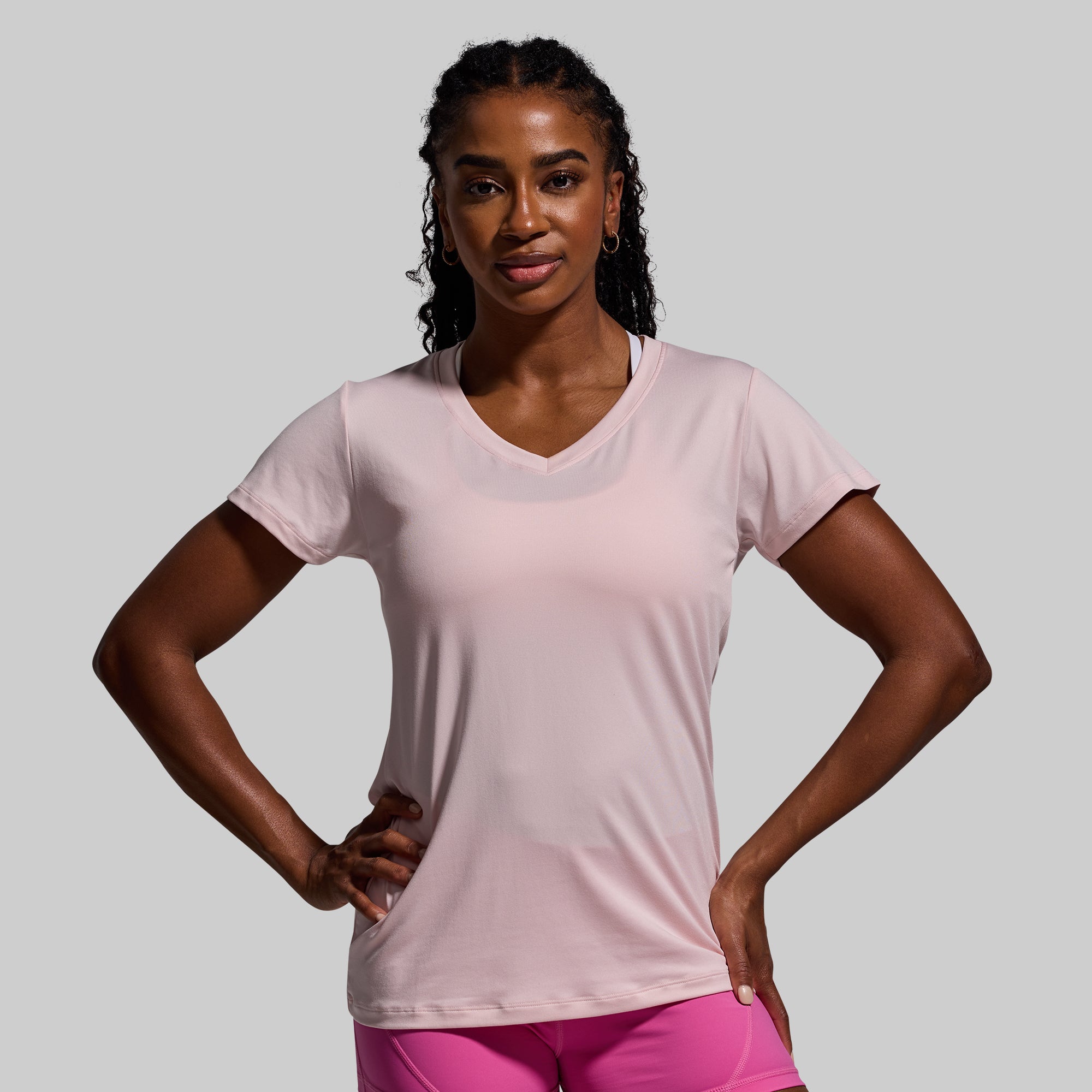 Breathable Athleisure Short Sleeve V Neck T-Shirt - Soft Peachskin Fabric for Women - Perfect for Yoga, Gym & Casual Wear